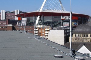 HVI-Blitzschutz auf dem Dach einer Schule in Köln – Beispiel 1